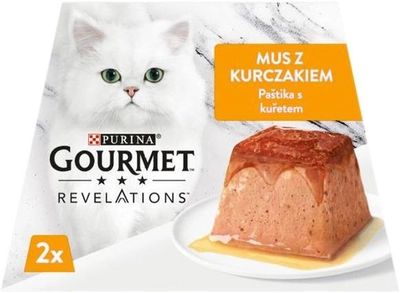 Mokra karma dla kotów wybrednych Purina Karma Gourmet Revelations Mus Kurczak 2x57g (7613287070210)