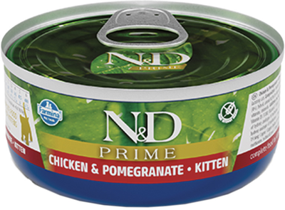 Mokra hipoalergiczna karma dla dorosłych kotów Farmina N&D cat prime z kurczakiem i granatem 70g (8606014102055)