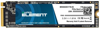 SSD диск Mushkin Element 1TB M.2 2280 PCIe 3.0 x4 TLC (MKNSSDEV1TB-D8)