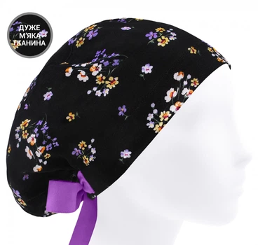 Медицинская шапочка женская HeadwearUniverse универсальная принт Цветочки полевые