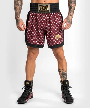 Боксерские шорты Venum Monogram Boxing Short Black Burgundy (VENUM-04484-139-XXL)