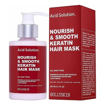 Маска для волос с кератином HollySkin Acid Solution Nourish & Smooth Keratin Hair Mask 200 мл