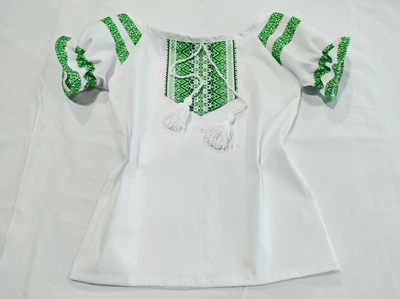 Вишиванка короткий рукав р.104-110 біла (Vh013)
