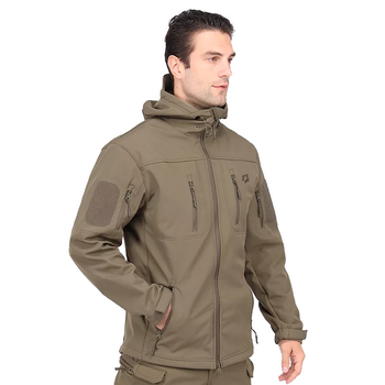 Куртка тактическая Eagle Soft Shell JA-01-0 с флисом Olive Green L