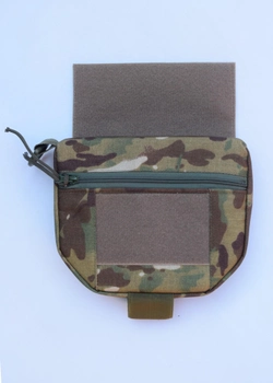 Напашник сумка под баллистический пакет Cordura, паховый подсумок утилитарный с креплением к плитоноске на велкро Мультикам