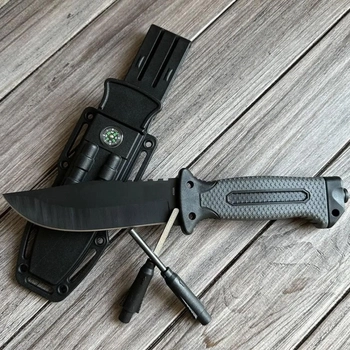 Нескладной тактический нож Colunbia туристический охотничий армейский нож с чехлом, огниво и точилка (4058A)