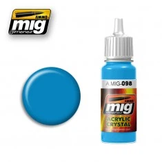 Акриловая краска Полупрозрачный голубой CRYSTAL LIGHT BLUE Ammo Mig 0098
