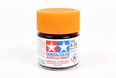 Акриловый лак X26 Прозрачный оранжевый блеск (Clear Orange Gloss) 23мл Tamiya 81026