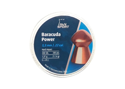 Пули H&N Baracuda Power 5.50мм, 1.37г, 200шт