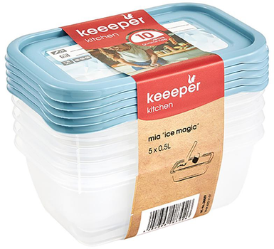 Набор прямоугольных контейнеров для морозильной камеры Keeeper Polar 0.5 л 5 шт (KEE-3012)