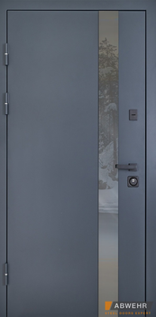 Двери уличные ABWEHR модель 506 Nordi Glass 960х2050 RAL 7021Т