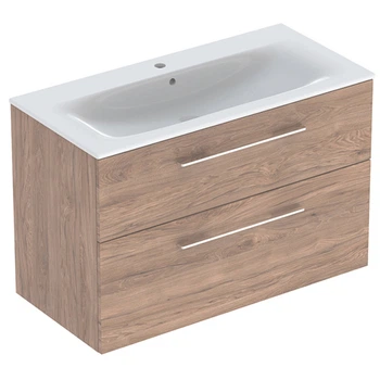 Тумба с умывальником GEBERIT Selnova Square 100x65.2x50.2см подвесная коричневая 501.246.00.1