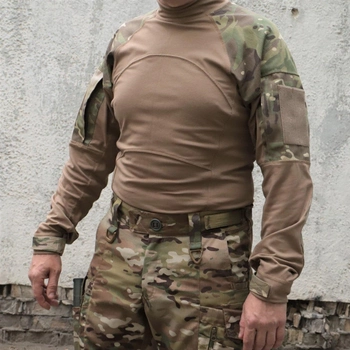 Тактическая рубашка УБАКС Мультикам Койот. UBACS с длинным рукавом "Самурай" размер 50 (914-1)