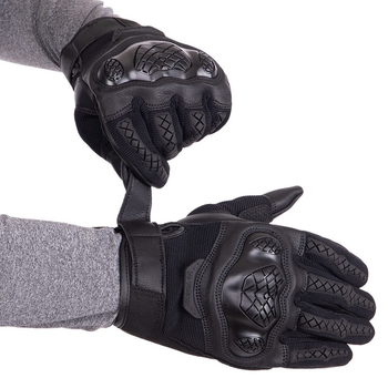 Перчатки тактичні із закритими пальцями Military Rangers BC-9876 колір: Чорний, розмір: XL