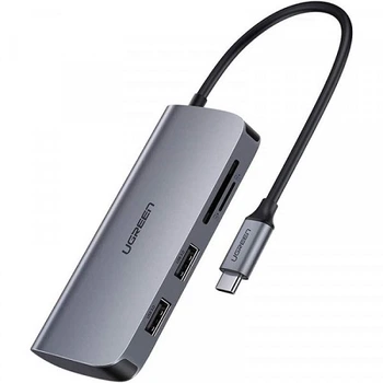 Док-станція Ugreen CM212 USB3.0 Type-C - USB 3.0x2/HDMI/RJ45/SD/TF/PD 50852 Сіра