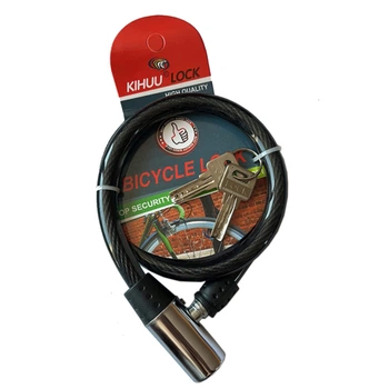 Велозамок тросовий KIHUU LOCK 185 1.2x100 см Чорний (LOCK-185-1.2x100)