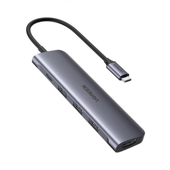 Док-станція USB3.0 Type-C - USB Ugreen CM136 3.0x3/HDMI/PD 50209 Сіра