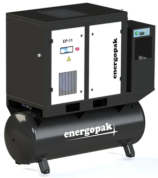 Винтовой компрессор Energopak EP 11/RD-T500 с осушителем и ресивером 500л (1,45 м3/мин, 10 бар, 11 кВт)