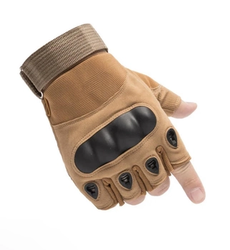 Тактичні рукавички Combat Tac безпалі військові Койот M