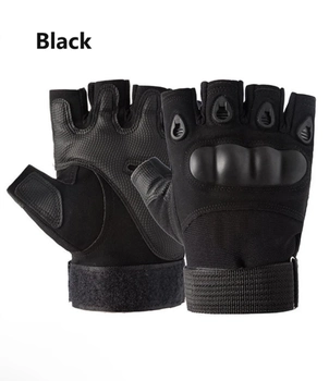 Тактические перчатки Combat Tac беспалые военные черные L