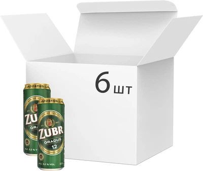 Zubr світле фільтроване Gradus 0,5 л × 6