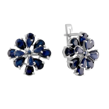 Серебряные серьги с натуральным сапфиром 9.3ct (1196847)