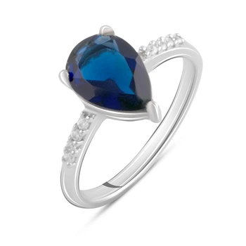 Серебряное кольцо с сапфиром nano, вес изделия 2,31 гр (1191316)