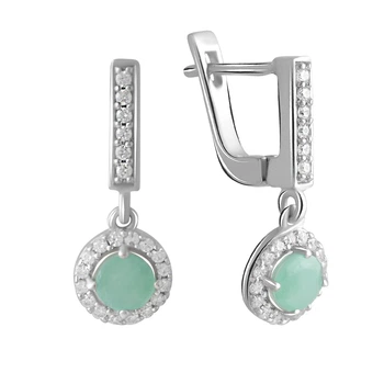 Серебряные серьги с натуральным изумрудом 1.817ct (0930633)