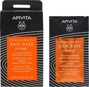 Apivita Express Beauty Maska do Włosów Pomarańczowy Połysk i Regeneracja 20 ml (5201279072339)