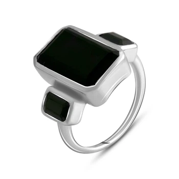 Срібна каблучка з натуральним оніксом 7.808ct, вага виробу 5,89 гр (2127468)
