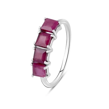Срібна каблучка з натуральним рубіном 2.13ct, вага виробу 1,82 гр (2108429)