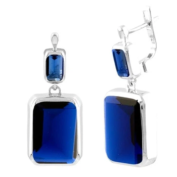 Серебряные серьги с сапфиром nano 10.878ct (1509593)