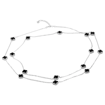 Серебряное колье с натуральным ониксом, вес изделия 16,4 гр (60001363)