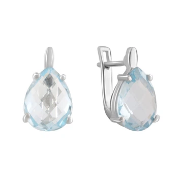 Срібні сережки з натуральним топазом 8.225ct (2074991)