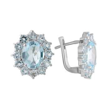 Серебряные серьги с натуральным топазом 1.425ct (2067979)