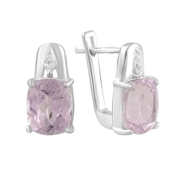 Срібні сережки з натуральним Кунцитом 8.906ct (2116400)