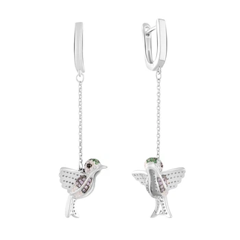 Серебряные серьги с фианитами (2109549)