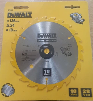 ДИСК ПИЛЬНЫЙ DEWALT DT1201 136*10*24Z