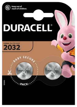 Батарейка литиевая Duracell CR2032 2BL, 3V, блистер 2шт