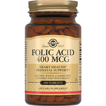 Фолієва Solgar кислота (В9), Folic Acid, 400 мкг, 100 таблеток (33984010802)