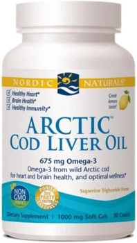 Nordic Naturals Arctic Cod Liver Oil 90 kapsułek (768990577857)