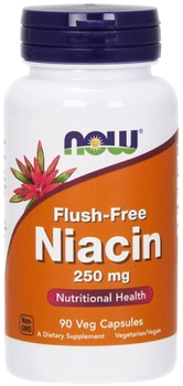 Now Foods Niacyna Flush Free 250mg 90 kapsułek (733739004833)