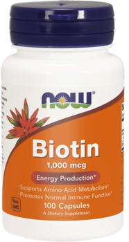 Now Foods Biotyna 1000mg 100 kapsułek (733739004697)