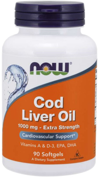 Now Foods Tran Cod Liver Oil 1000mg 90 Softgels (733739017437)