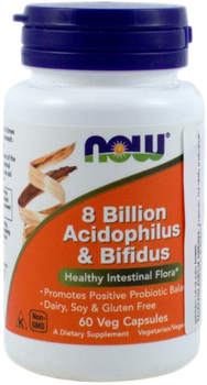 Now Foods 8 Billion Acidophilus&Bifidus 60 kapsułek (733739029300)