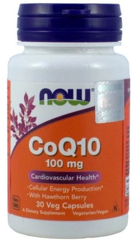 Харчова добавка Now Foods Коензим Q10 100 мг + Глід 30 капсул (733739032102)