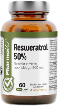 Pharmovit Resweratrol 50% Ekstrakt z Rdestu japońskiego 60 kapsułek (5902811238762)