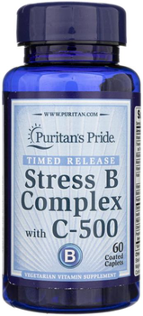 Харчова добавка Комплекс Puritans Pride Stress B з вітаміном C 60 капсул (74312103322)