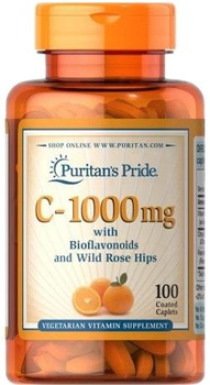 Добавка харчова Puritans Pride Вітамін C-1000 мг 100 таблеток для імунітету (74312106903)