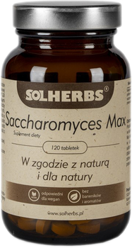 SOLHERBS Saccharomyces Max 120 tabletek Prebiotyki (5908224731142)